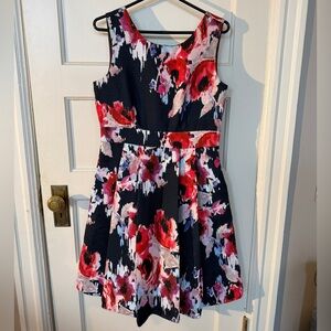 Kate Spade Floral Sleeveless Dress with V Back and Bow Size 8